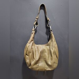 Hobo International Green Leather Double Zip Around Shoulder Bag 14 x 9.5